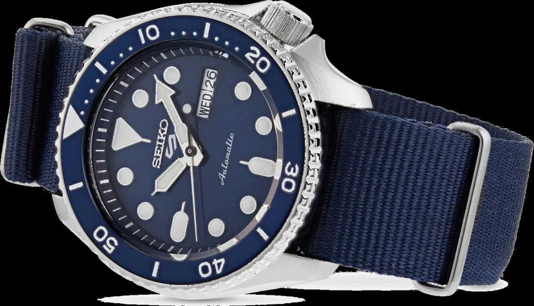Montre Seiko SRPD51K2 Automatique Cadran Bleu et Bracelet NATO vue 2