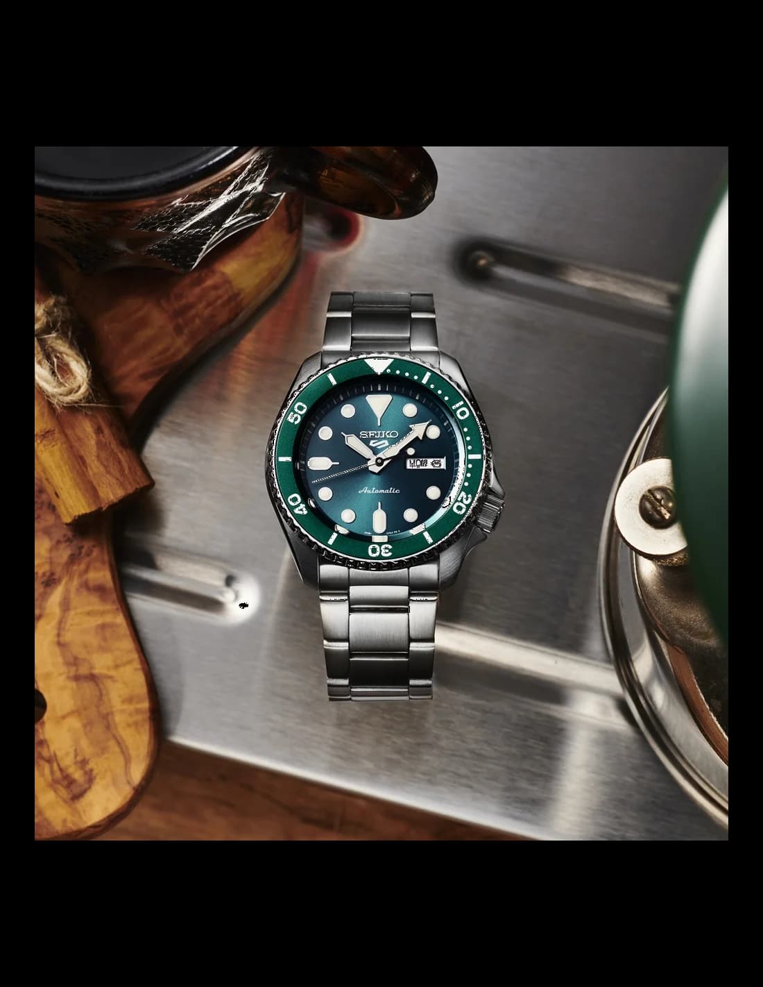 Montre Seiko SRPD61K1 homme détail bracelet acier inoxydable