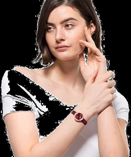 Montre Swarovski 5552780 en Cuir Bordeaux et Cadran Serti de Cristaux vue 4