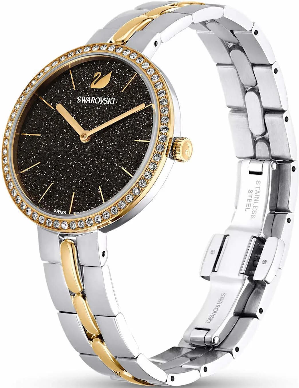 Montre Swarovski 5644072 Cosmopolitan Acier Bicolore Cadran Noir Pailleté vue 2