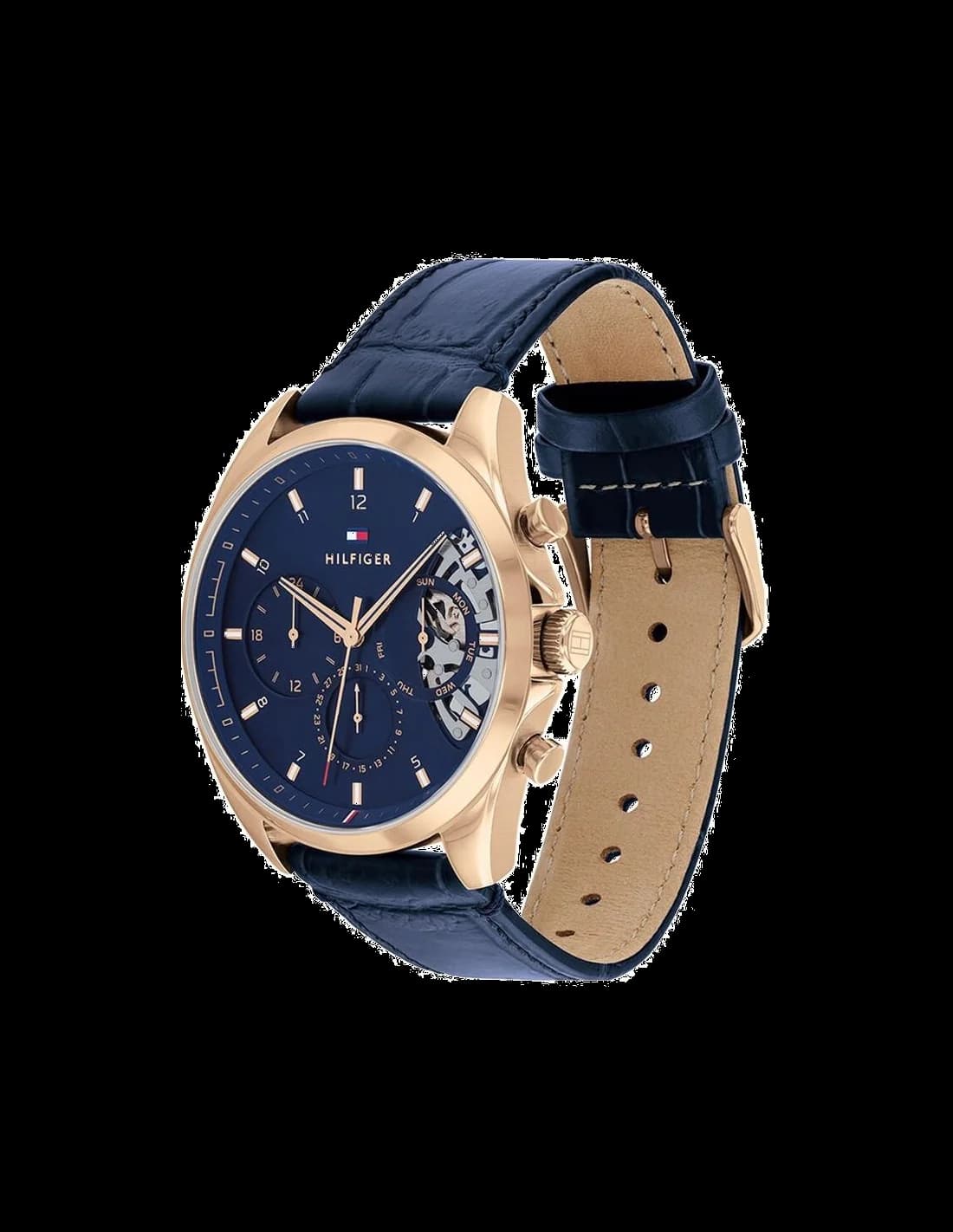 Montre Tommy Hilfiger 1710451 Automatique Squelette en Acier et Cuir Noir vue 2