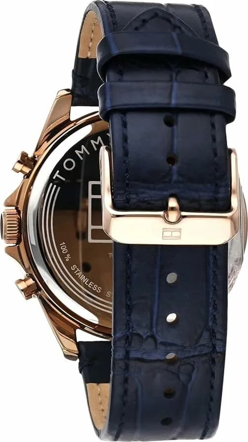 Montre Tommy Hilfiger 1710451 Automatique Squelette en Acier et Cuir Noir vue 3