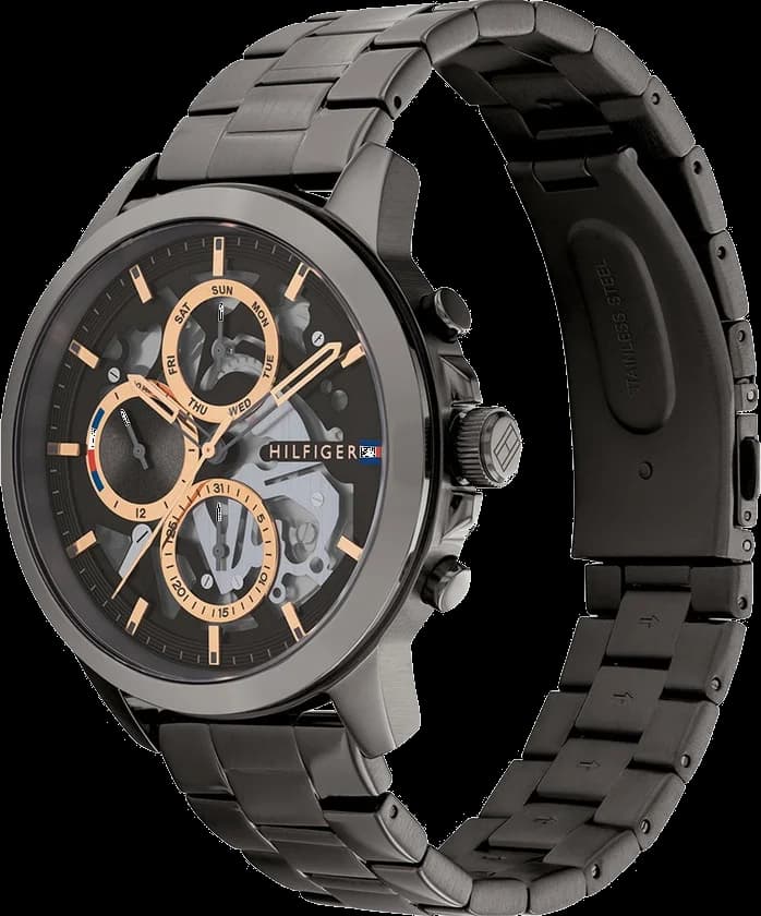 Montre Homme Tommy Hilfiger 1710479 Henry Automatique Squelette Anthracite vue 2