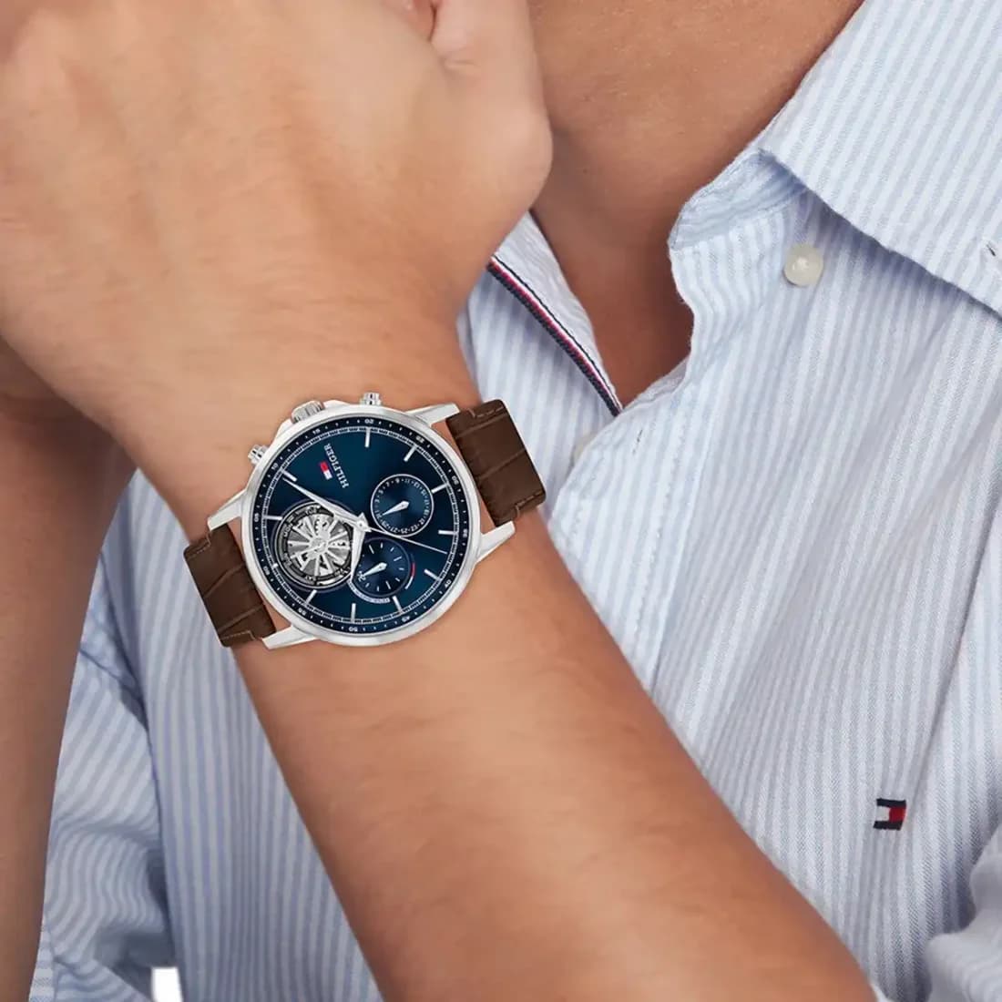 Montre Tommy Hilfiger 1710629 homme verso boîtier argent