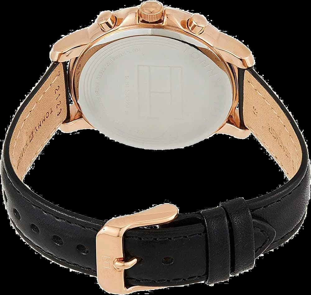 Détail cadran noir de la montre Tommy Hilfiger 1781817 — Montres Outlet