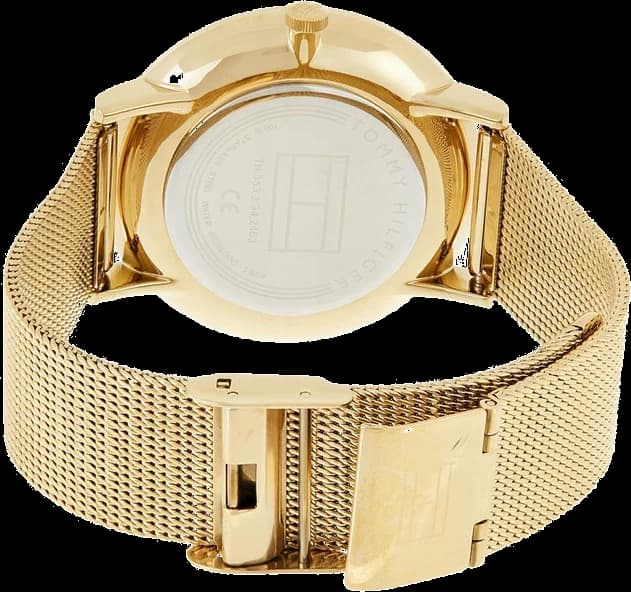 Bracelet noir de la montre Tommy Hilfiger 1781943 avec boucle ardillon