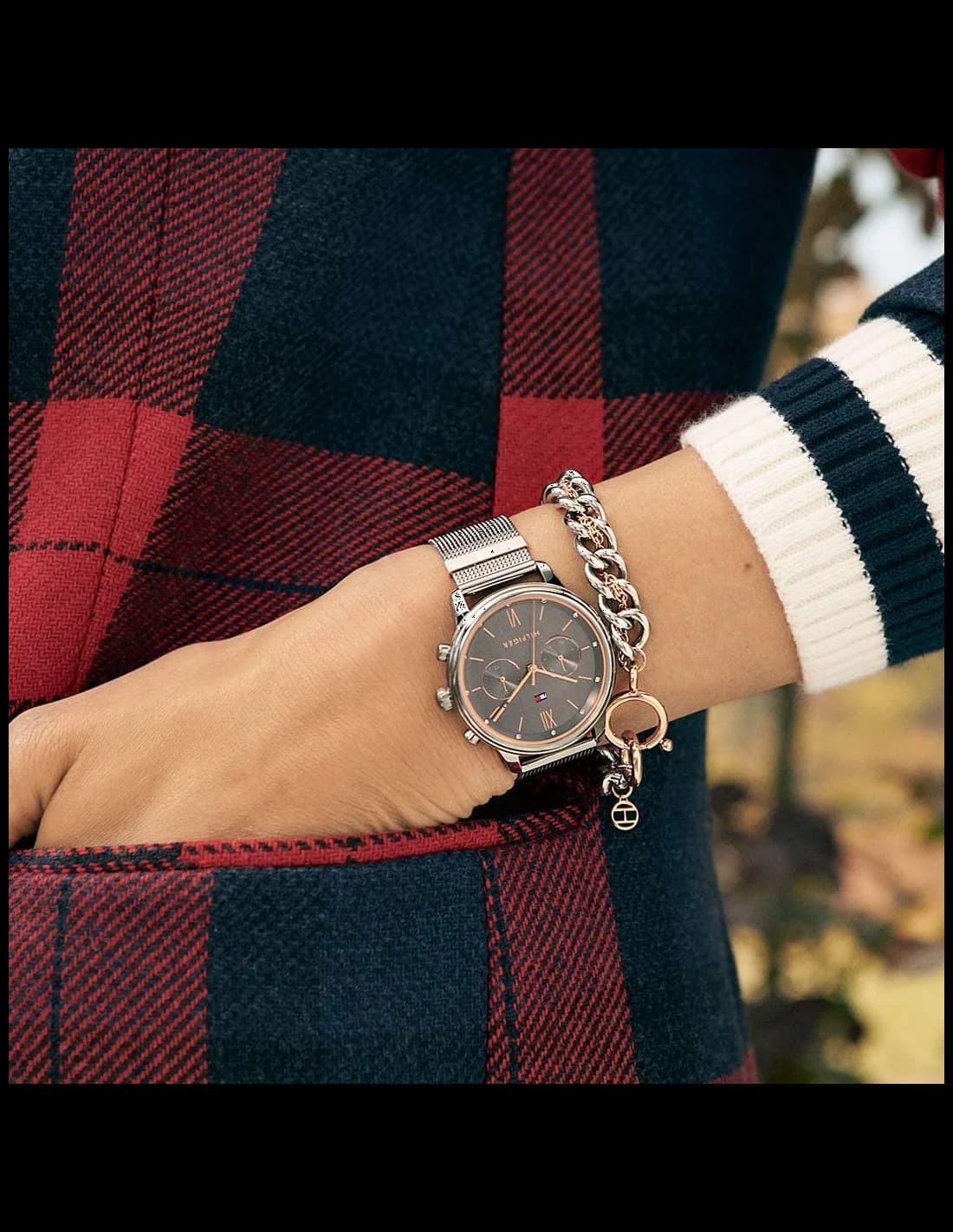 Montre Tommy Hilfiger 1782304 femme détail bracelet acier inoxydable