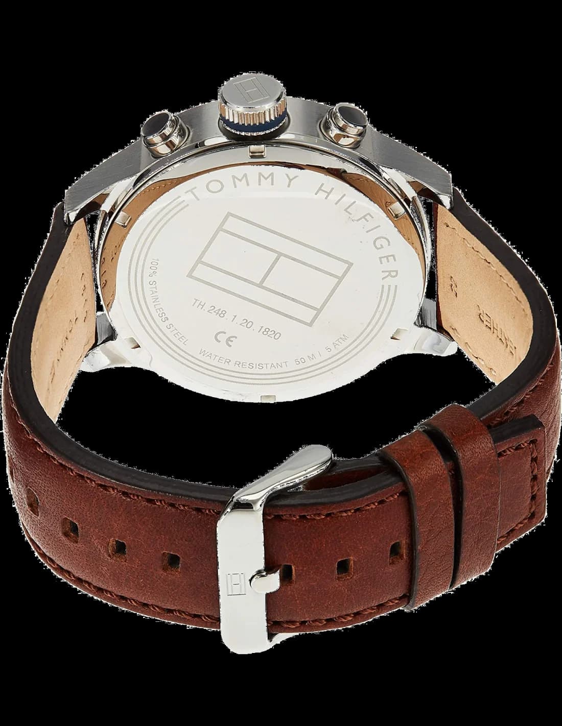 Détail du bracelet en cuir marron — Montres Outlet