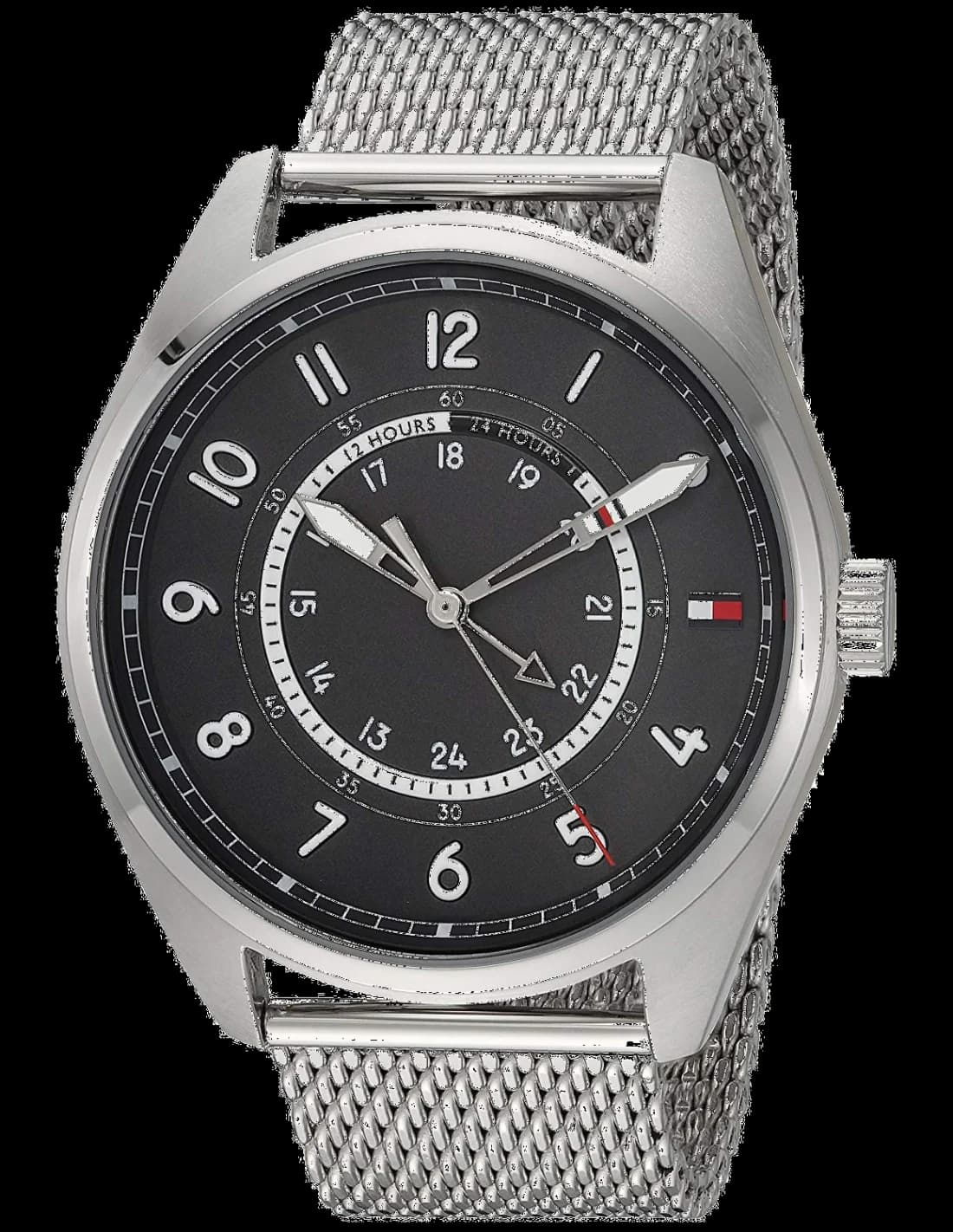 Tommy Hilfiger 1791370 avec cadran noir et bracelet cuir — Montres Outlet