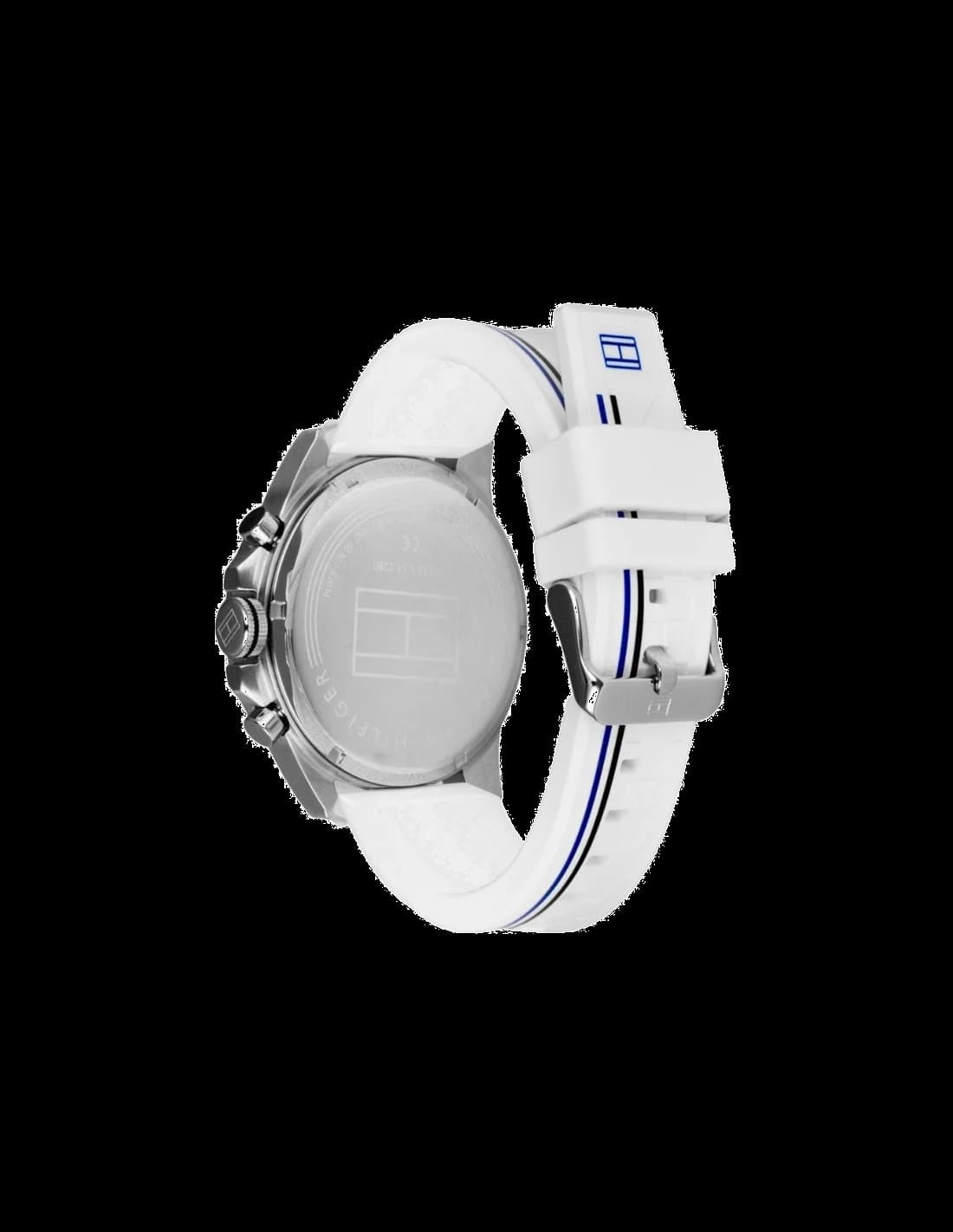 Montre Homme Tommy Hilfiger 1791475 Decker Silicone Blanc et Acier Doré vue 2