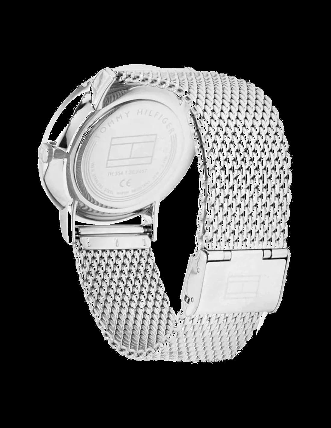 Détail du cadran blanc de la montre Tommy Hilfiger 1791505