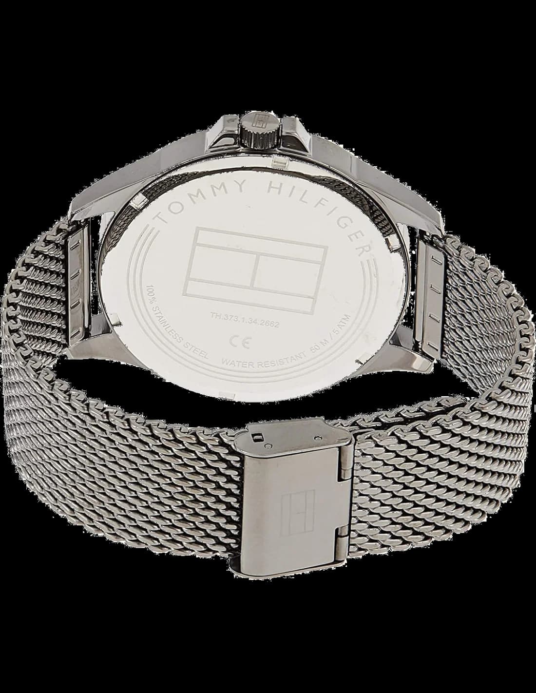 détails cadran noir et bracelet cuir marron Tommy Hilfiger 1791613