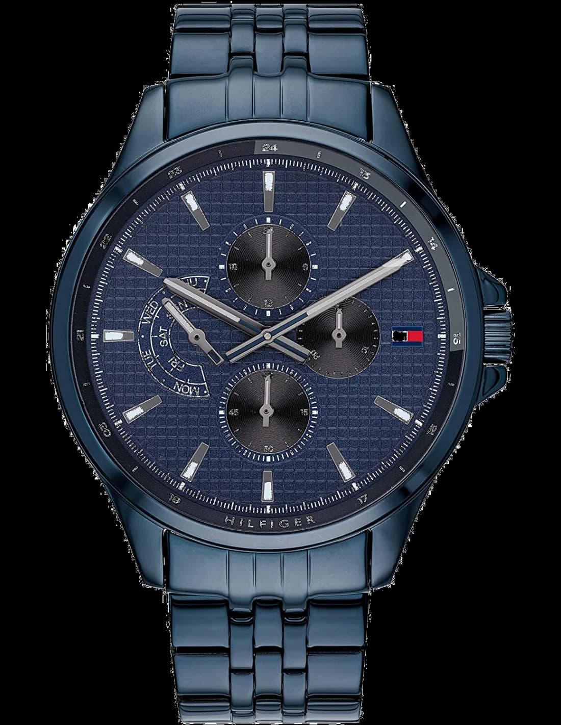 Tommy Hilfiger 1791618 cadran bleu et bracelet cuir — Montres Outlet