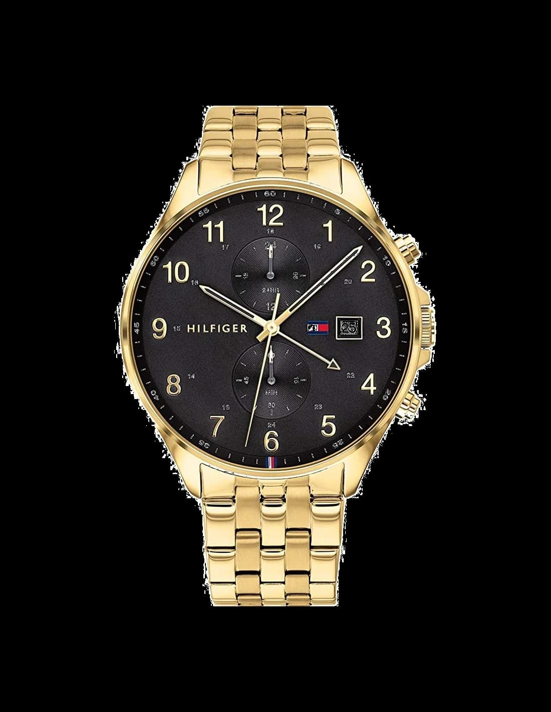 Tommy Hilfiger 1791708 montre chronographe noir et cuir marron — Montres Outlet