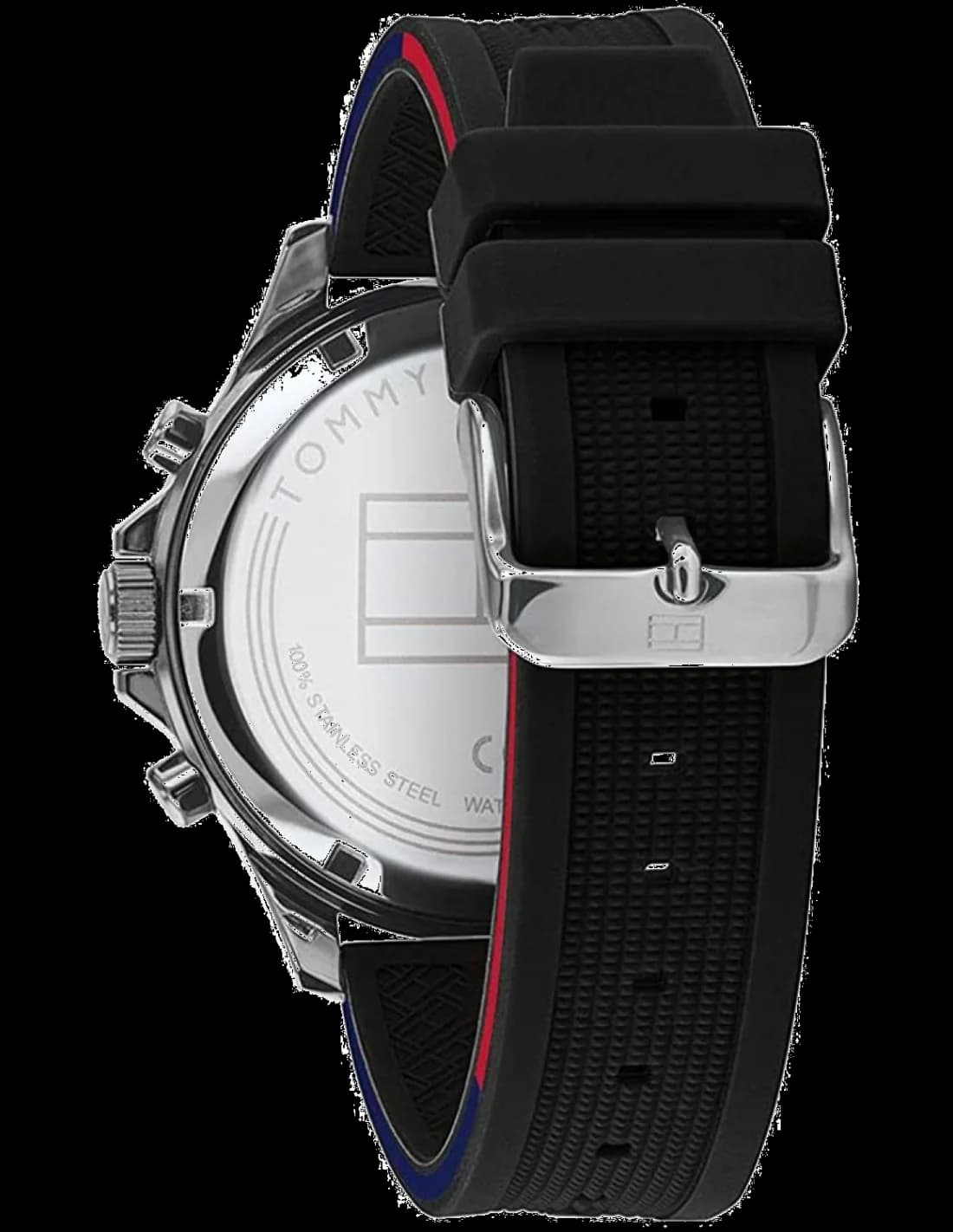 Montre Homme Tommy Hilfiger 1791724 Chronographe en Acier Noir et Silicone vue 2