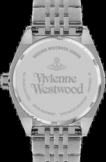 Montre Vivienne Westwood Sydenham VV251BKSL bracelet argent en acier cadran noir vue 5