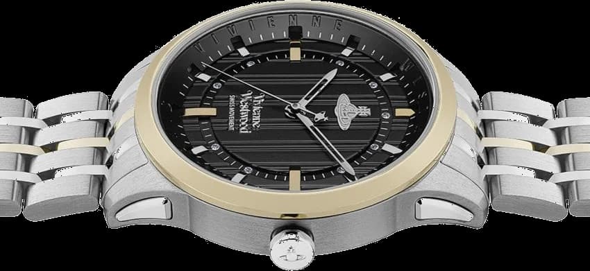 Montre Vivienne Westwood VV262BKSG femme détail bracelet acier inoxydable