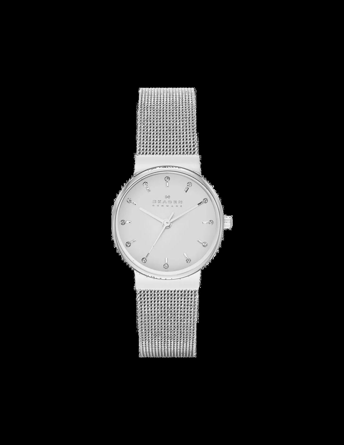 Skagen SKW2195 cadran argenté avec bracelet en cuir — Montres Outlet