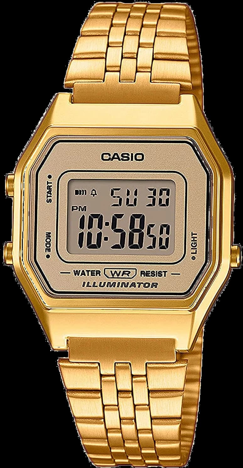 Montre Casio Vintage LA680WEGA-9EF digitale en métal doré