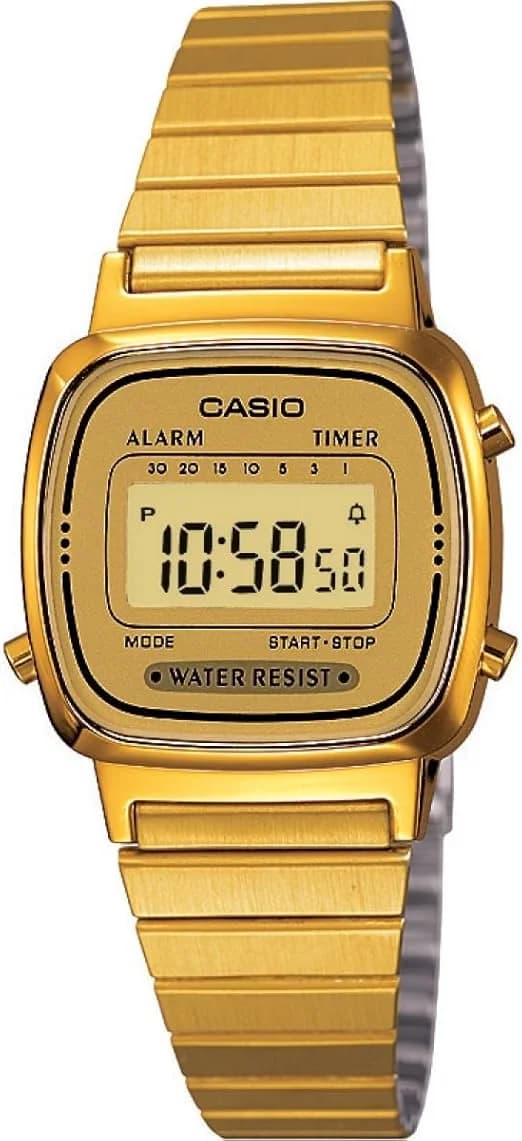 Montre Casio LA670WEGA-9EF en métal doré à affichage digital