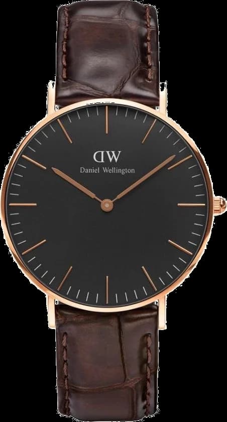 Daniel Wellington DW00100140 - cadran blanc et bracelet noir — Montres Outlet