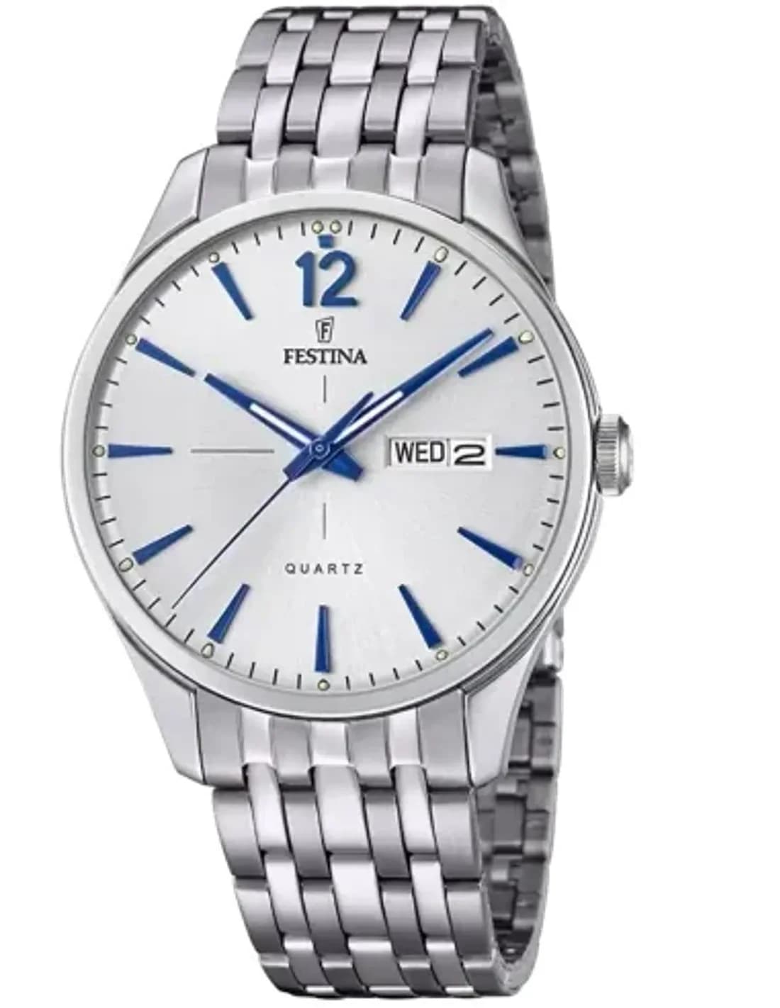 Montre Festina F20204/1 avec Bracelet en Cuir Noir et Cadran Argenté à Petite Seconde