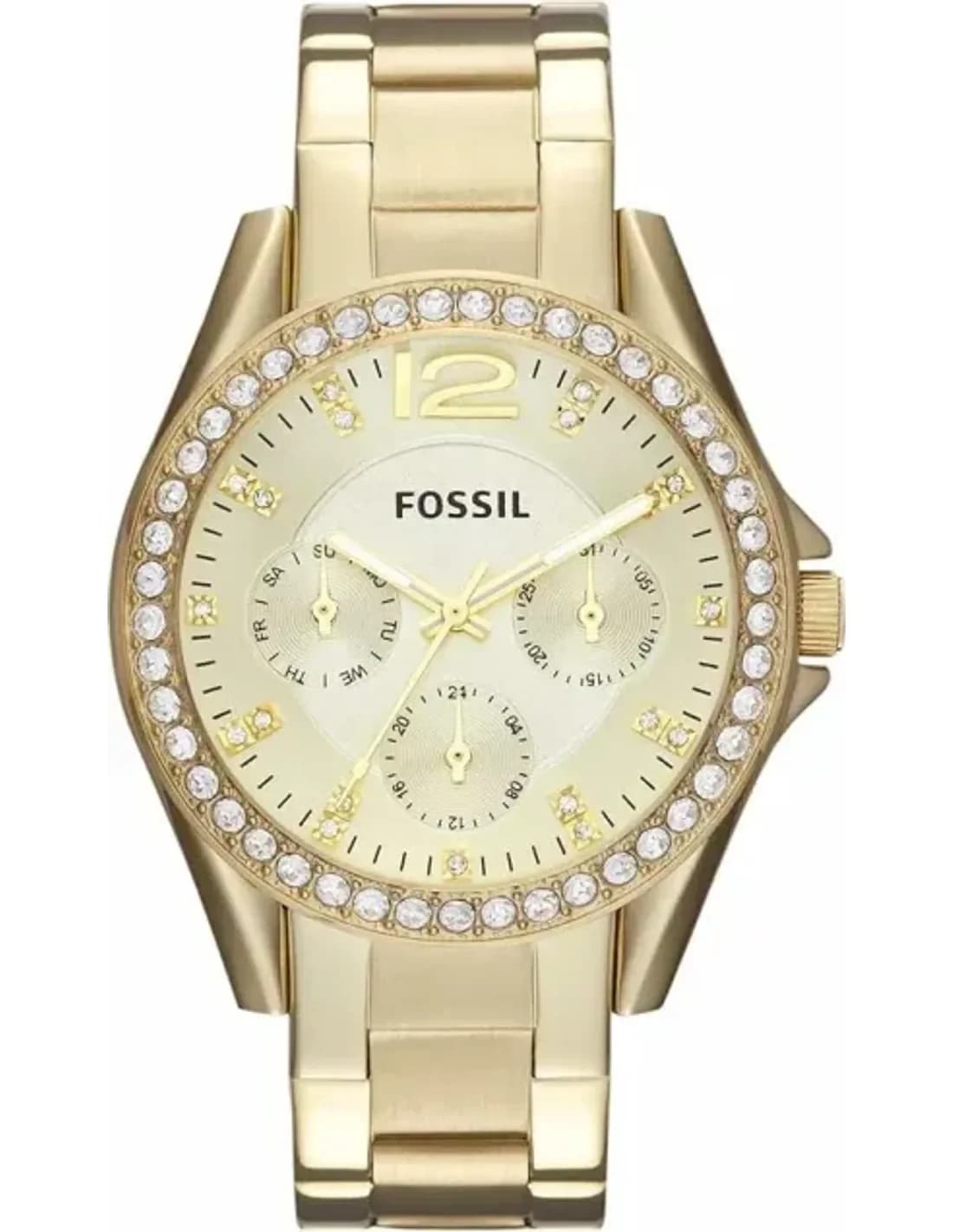 Montre Femme Fossil ES3203 en Acier Poli Coloris Or et Strass