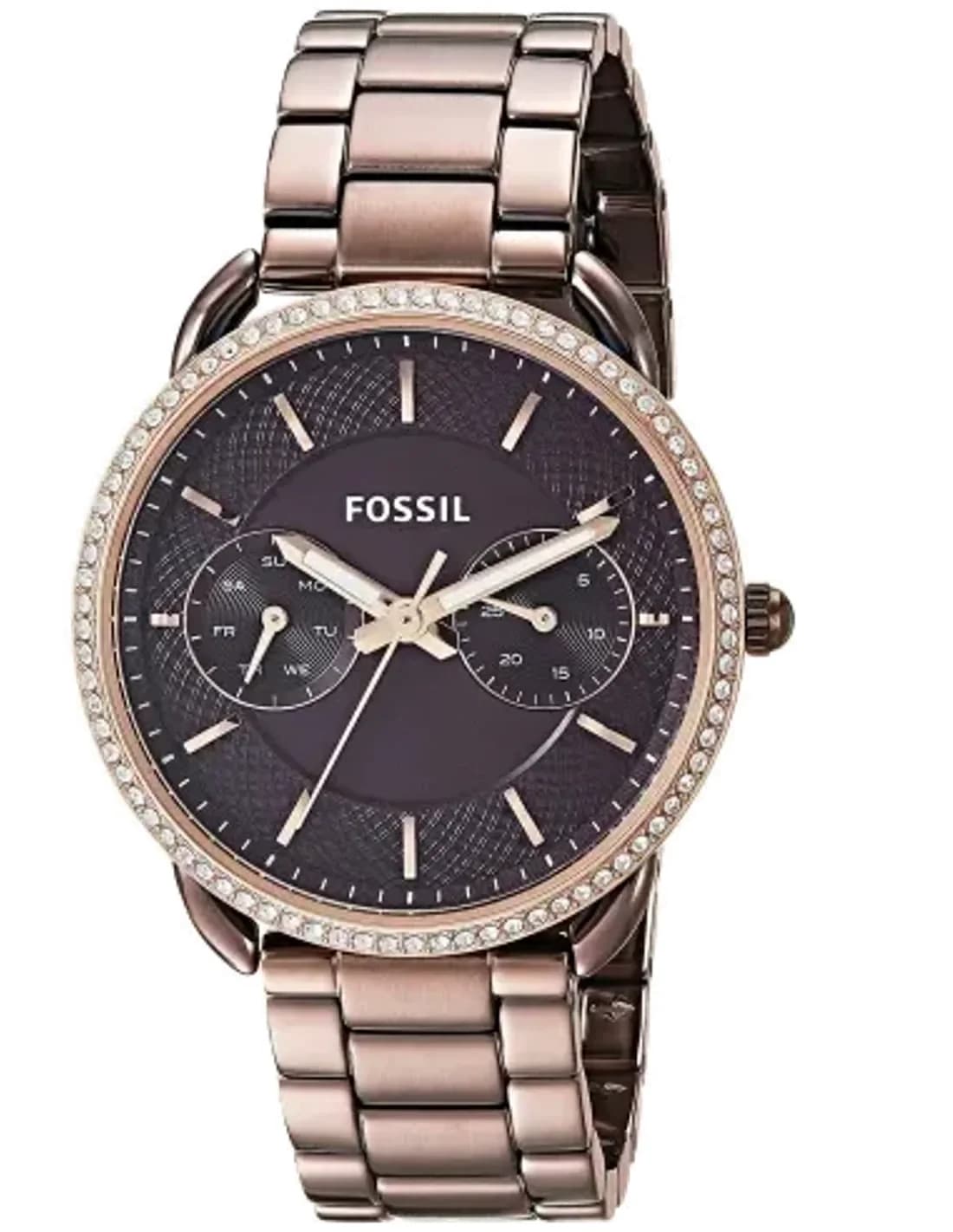 Montre Fossil ES4258 en Acier Inoxydable Brun et Brillants
