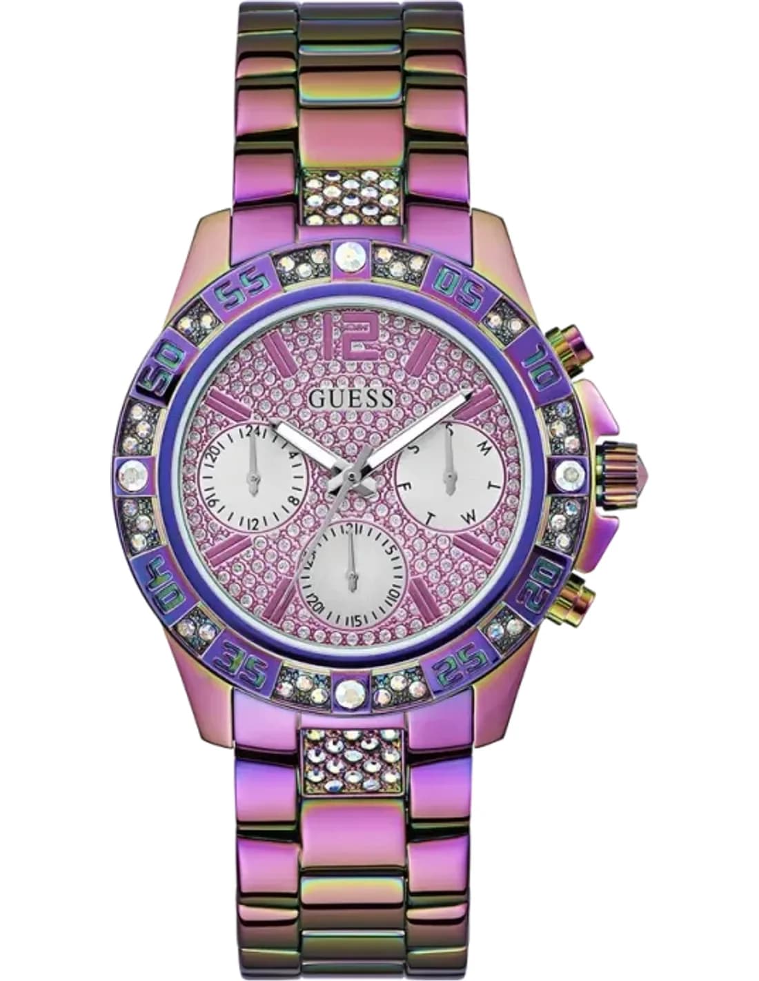 Montre Femme Guess Majesty GW0771L4 Acier Arc-en-ciel et Cristaux