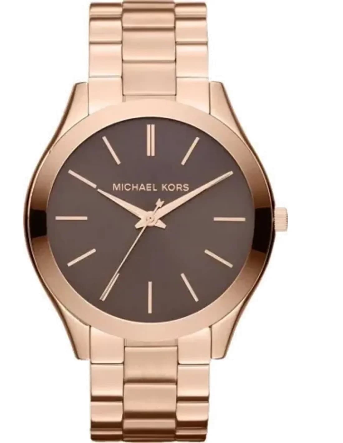 Montre Michael Kors Runway MK3181 cadran marron bracelet en acier or rose