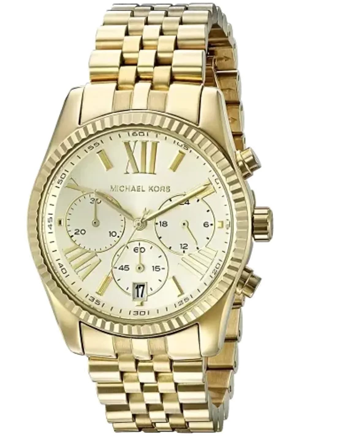 Montre Michael Kors MK5556 Chronographe en Acier Doré avec Lunette Cannelée
