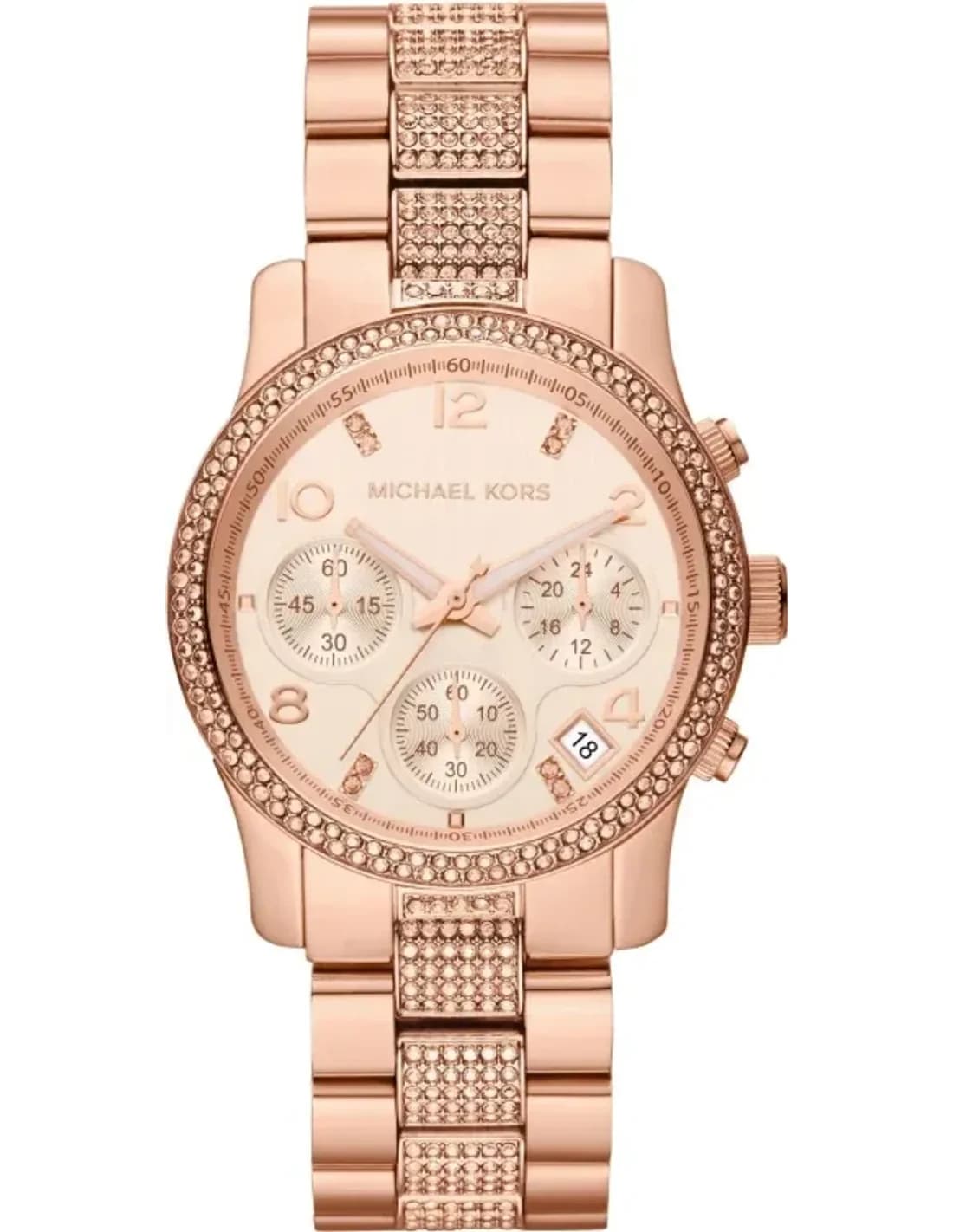 Montre Michael Kors MK5827 Runway Acier Or Rose et Cristaux