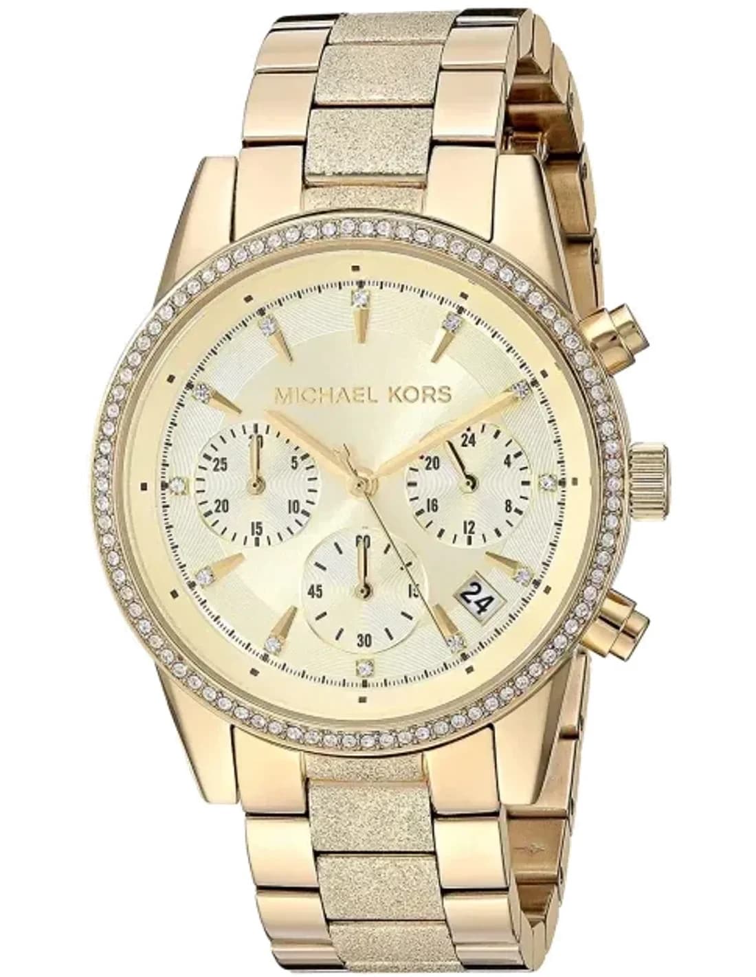 Montre Michael Kors MK6597 Ritz Chronographe Dorée Cadran Champagne