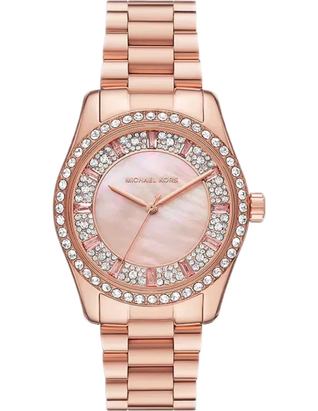 Montre Michael Kors Lexington MK7444 cadran pavé de cristaux en acier or rose