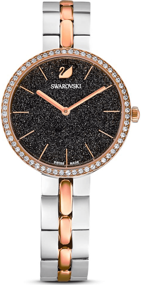 Montre Swarovski 111444 Cosmopolitan Bicolore Cadran Noir Poudre de Diamants