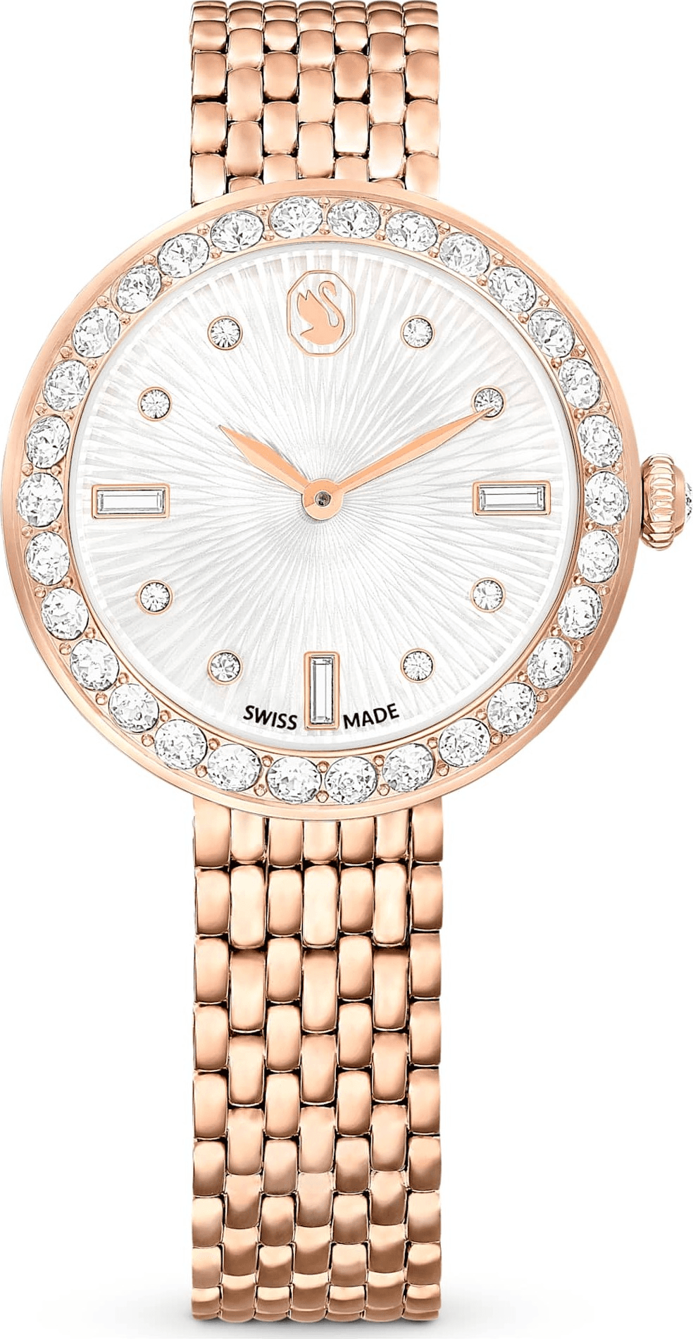 Montre Swarovski Certa 5672981 bracelet en acier inoxydable or rose boitier incrusté de cristaux