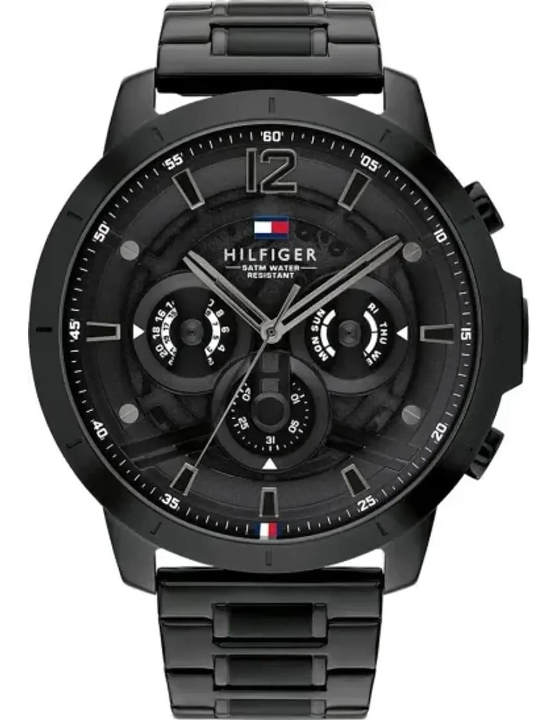 Montre Tommy Hilfiger 1710494 Luca en Acier Noir à Cadran Multifonctions