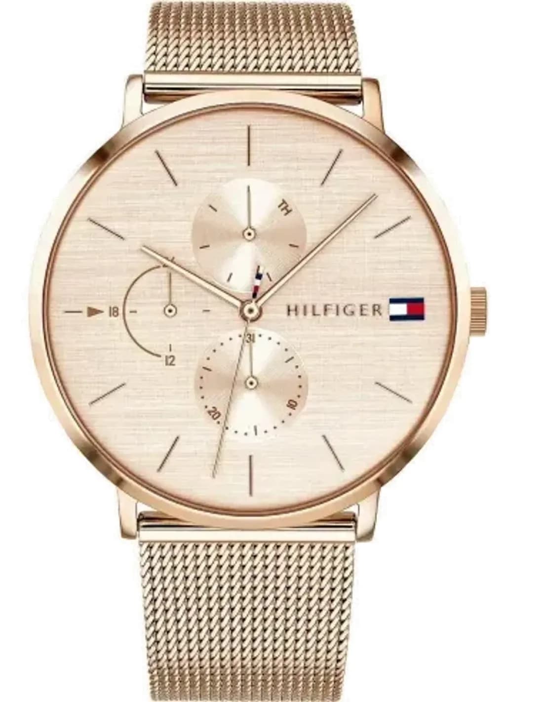 Montre Tommy Hilfiger 1781944 Jenna en maille milanaise or rose