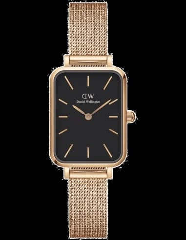 Montre Daniel Wellington DW00100432 Quadro Rectangulaire Maille Or Rose