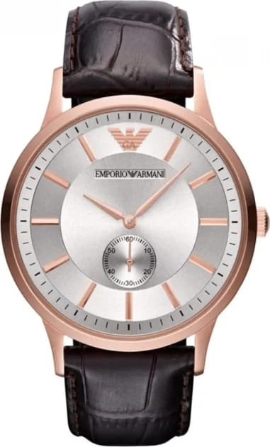 Montre Emporio Armani AR9101 en Acier Argenté et Cuir Marron