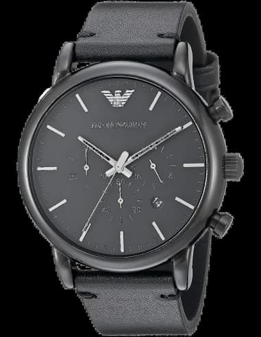 Montre Homme Emporio Armani AR1918 Acier et Cuir Noir