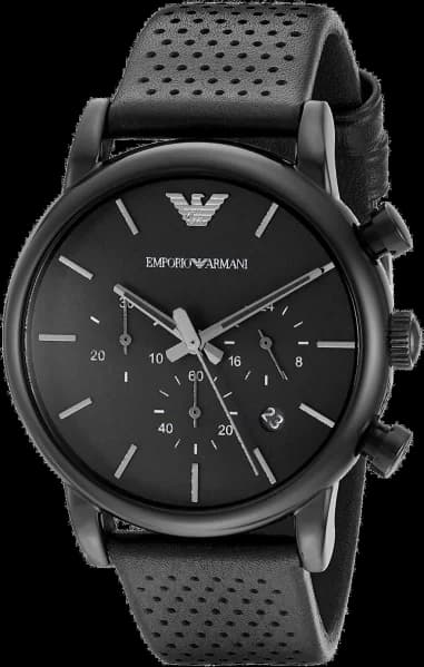 Montre Homme Emporio Armani Classic AR1737 bracelet perforé noir