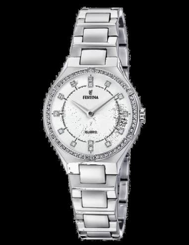 Montre Festina F20225/1 Slim en Acier Argenté avec Maille Milanaise