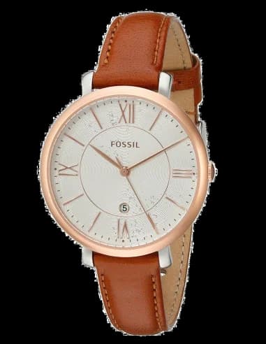 Montre Fossil ES3842 avec bracelet fin en cuir marron