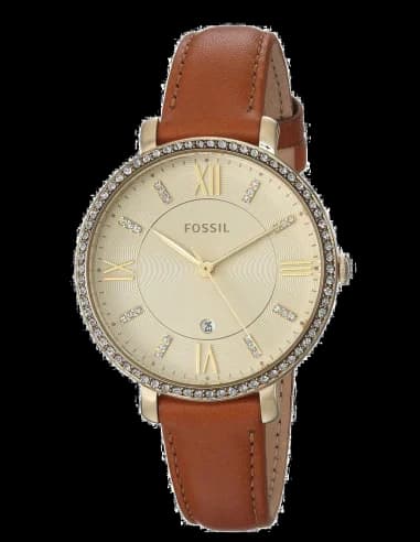 Montre Fossil ES4293 Boîtier Rose Gold et Bracelet Cuir Bleu