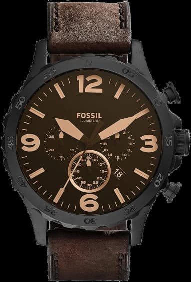 Montre Fossil JR1487 Chronographe Boîtier Brun et Bracelet Cuir