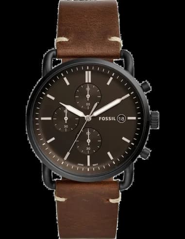 Montre Homme Fossil The Commuter FS5403 bracelet cuir marron
