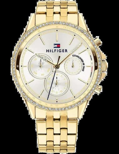 Montre Tommy Hilfiger 1781977 ornée de cristaux en acier or jaune
