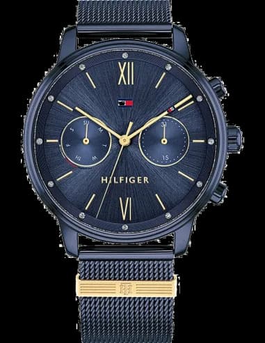 Montre Tommy Hilfiger 1782305 maille milanaise bleue et boîtier anthracite