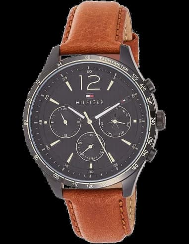 Montre Tommy Hilfiger 1791470 Cadran Bleu et Bracelet Cuir Brun